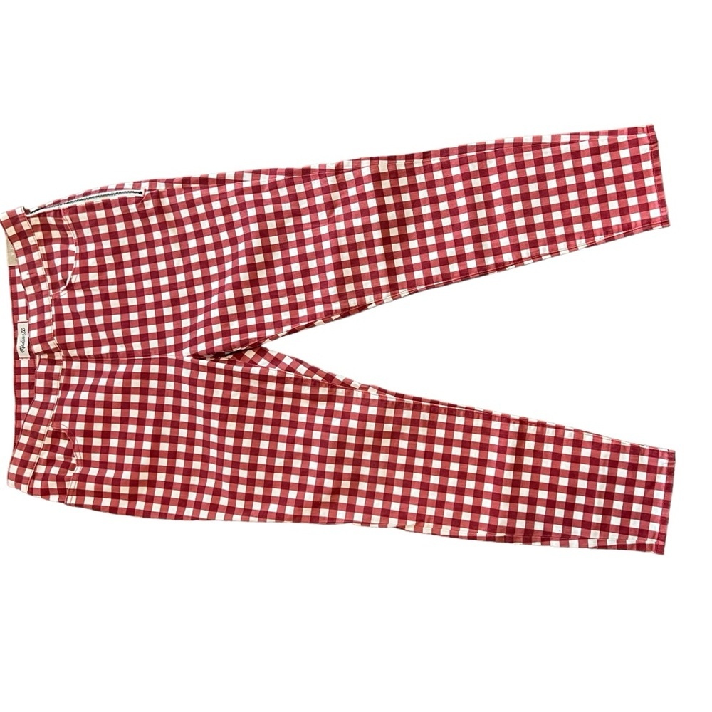 Madewell Gingham Red 9” High Riser Skinny Skinny Crop, NWT, Size 32 - Picture 5 of 6